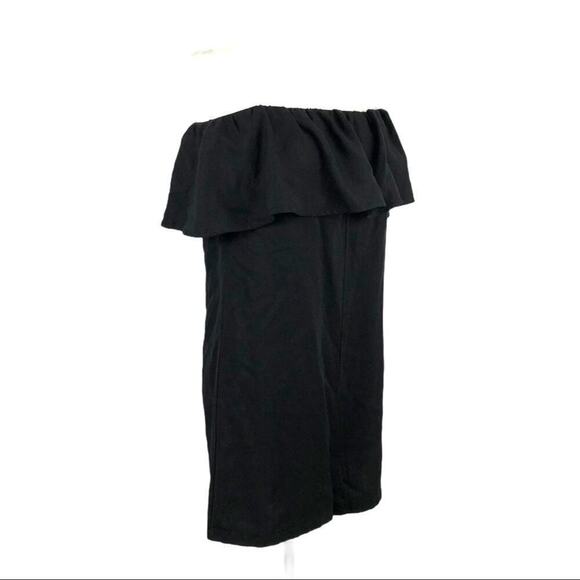 NWT Zara Bardot Off The Shoulder Short Frilled Minimalist Romper in Black XS - Picture 11 of 14